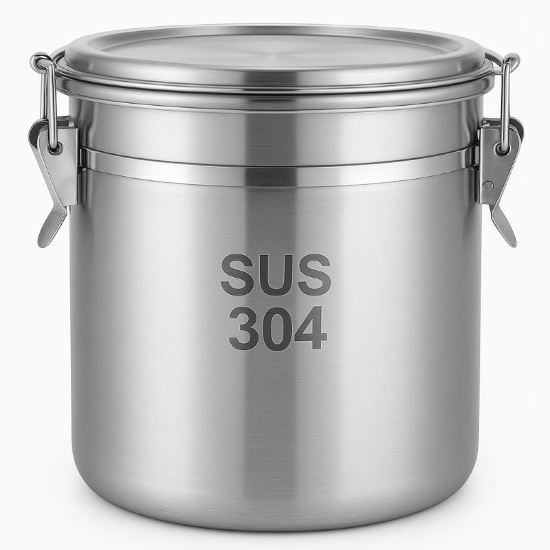 6‑Litre 304 Stainless Steel Airtight Container with Lock Clips