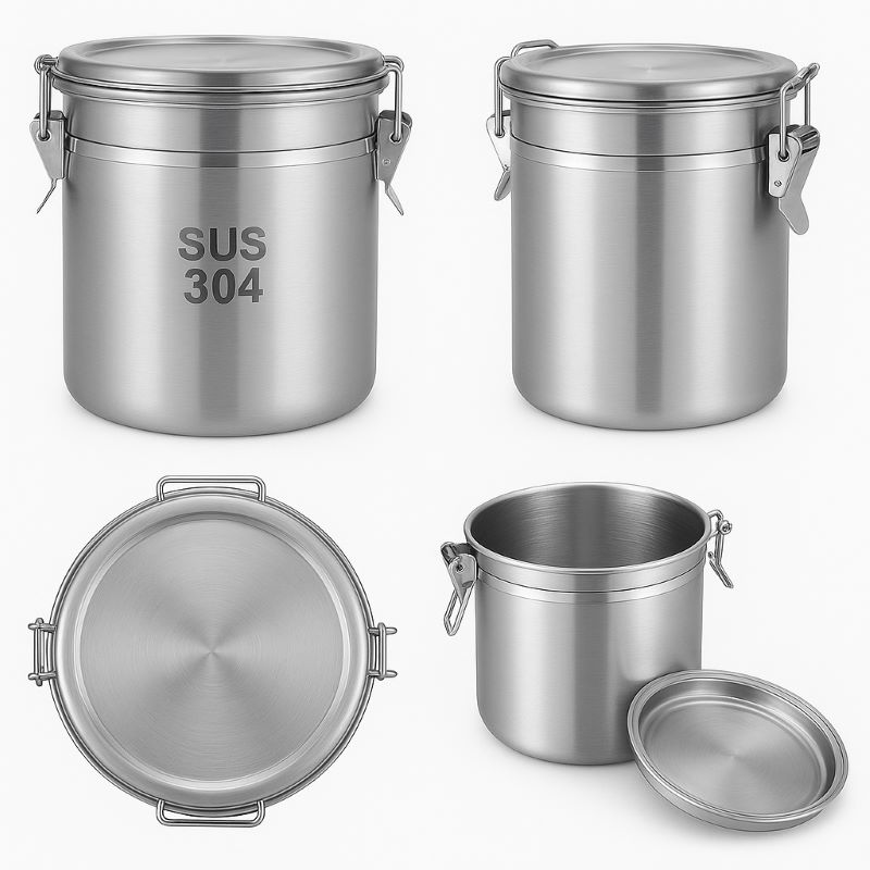 6‑Litre 304 Stainless Steel Airtight Containers