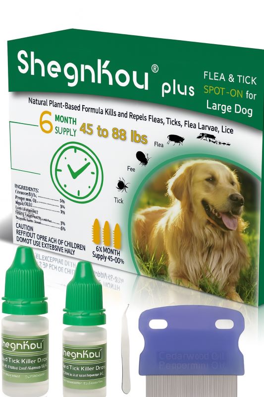 6‑Month Protection Natural Flea & Tick Treatment for Large Dogs