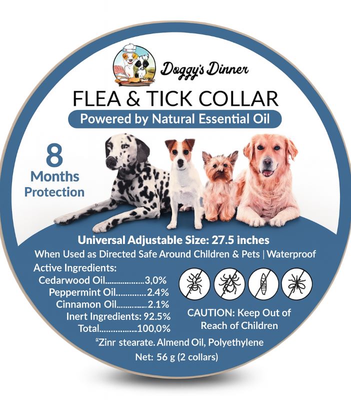 8‑Month Protection Long‑Lasting Natural Flea & Tick Collar