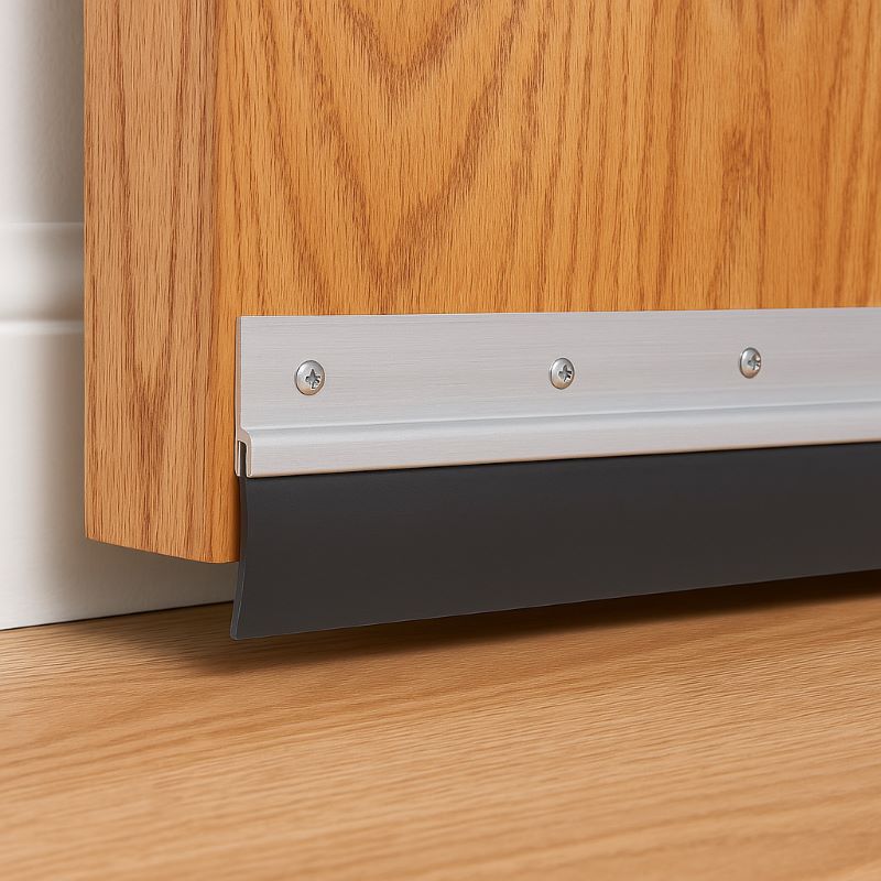 Aluminum U‑Shape Screw‑On Under–Door Seal with Kick Plate