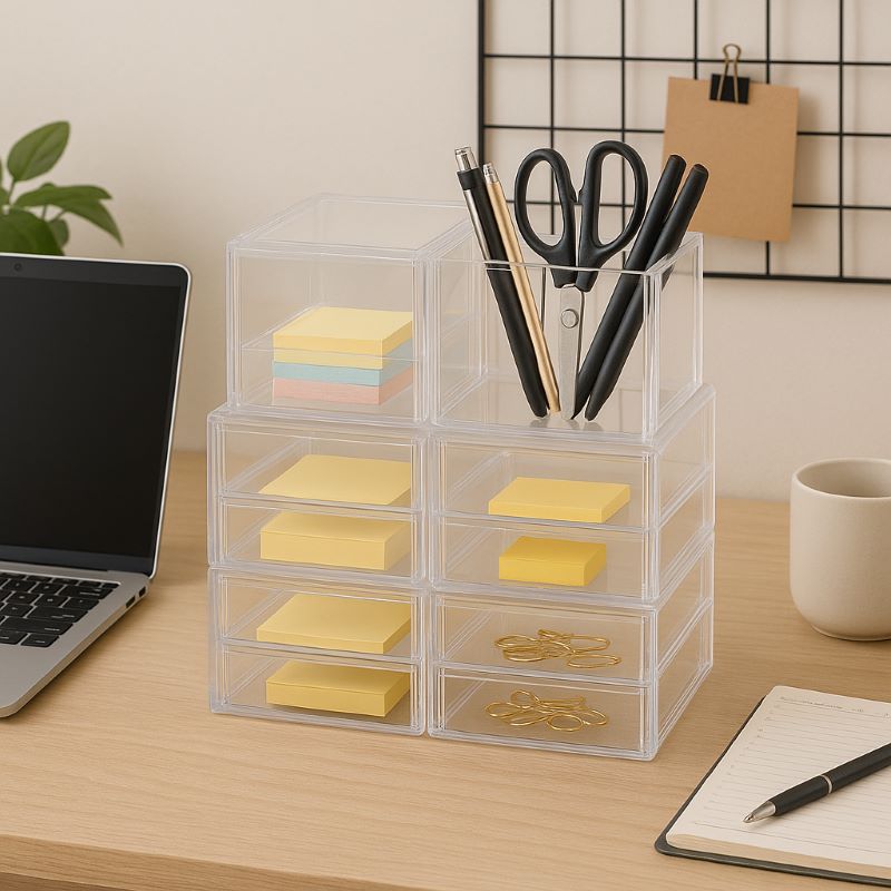 Dustproof Clear Acrylic 16‑Drawer for Office