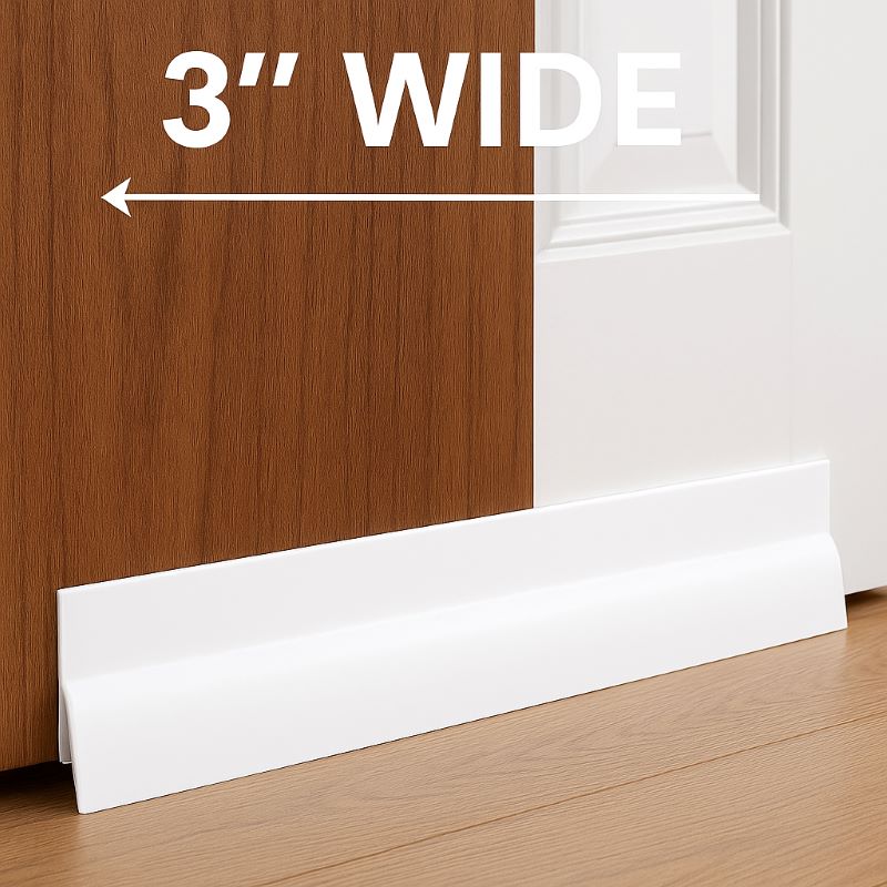 Extra-Wide 3" Door Draft Stopper, 39" Adjustable Seal for Large Gaps