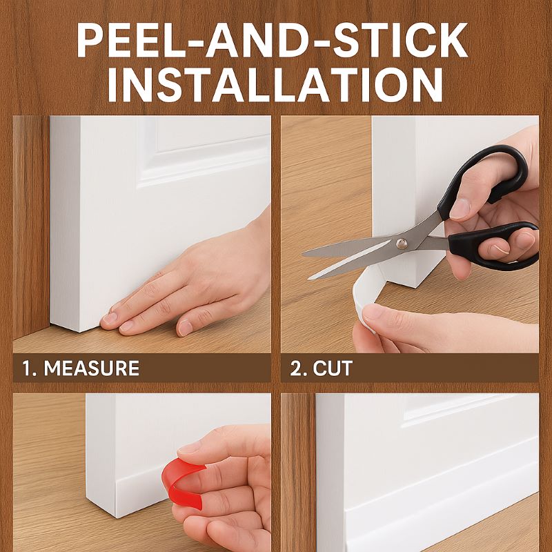 Extra-Wide 3 inch Door Draft Stopper Installation
