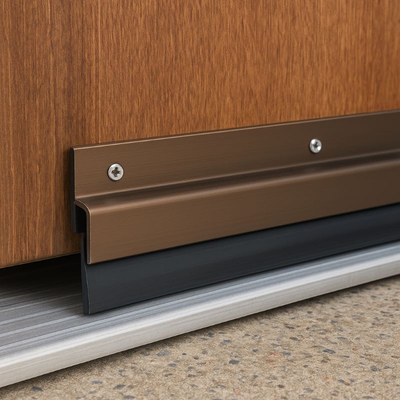 Heavy‑Duty 36″ Bronze Aluminum Door Sweep with Rubber Seal