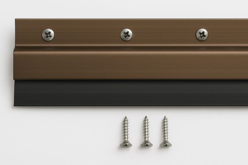Installing M‑D Heavy‑Duty 36″ Bronze Aluminum Door Sweep with Rubber Seal
