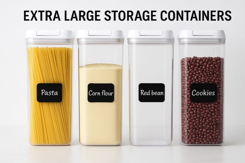 Airtight Tall Food Storage Containers with Labels