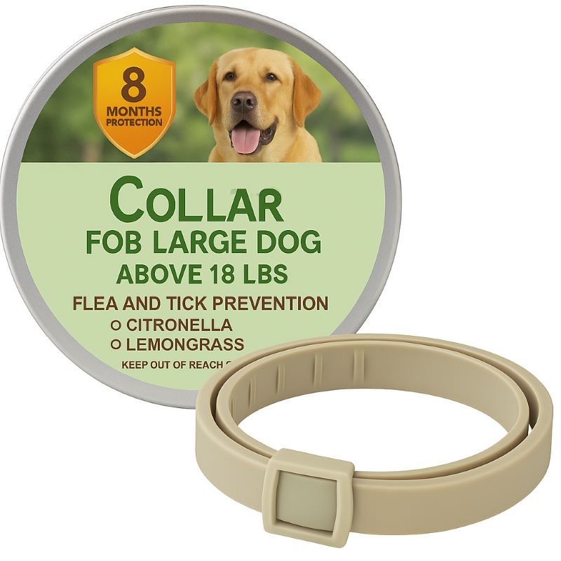 Natural 8‑Month Flea and Tick Prevention Dog Collar