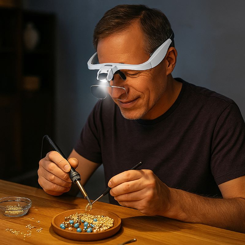 Rechargeable Head Magnifying Glass with Light
