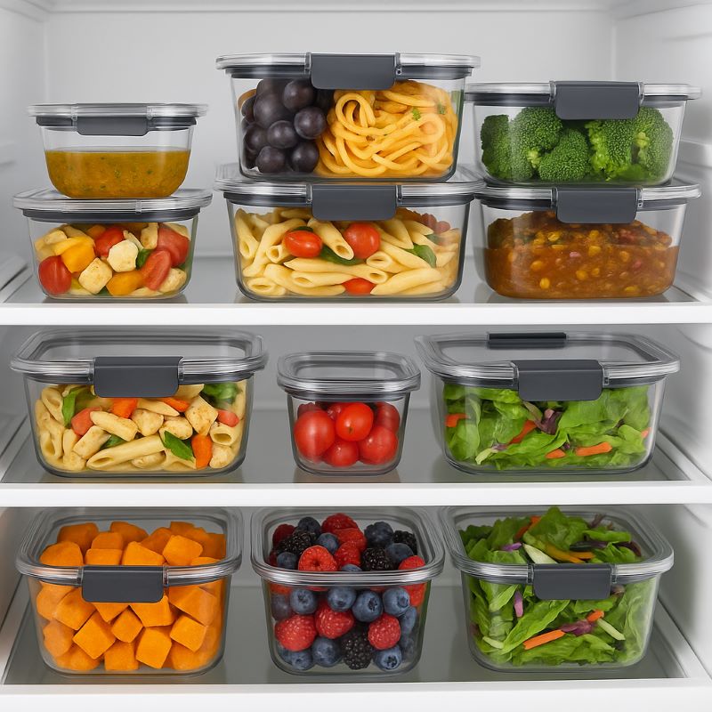 Rubbermaid Brilliance BPA‑Free Food Storage Set in Fridge