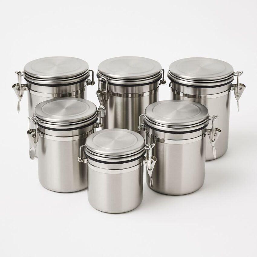 Zopeal Stainless Steel Canister Set with Snap‑Lock Lids