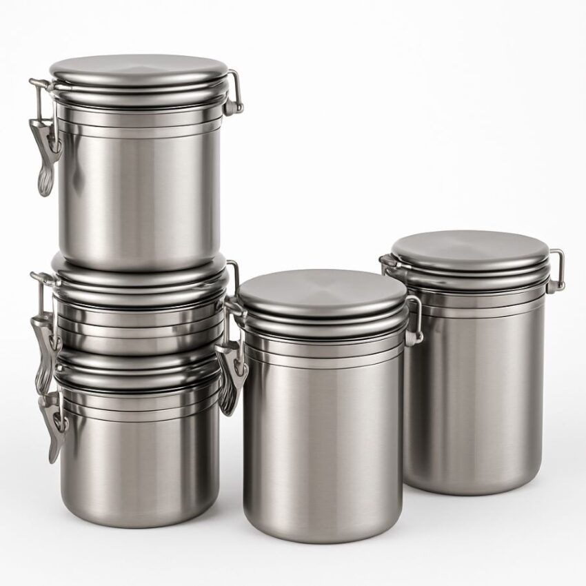 Zopeal Stainless Steel Canister Set with Snap‑Lock Lids