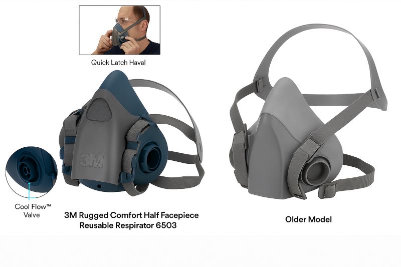 different Rugged Comfort Half Facepiece Reusable Respirator