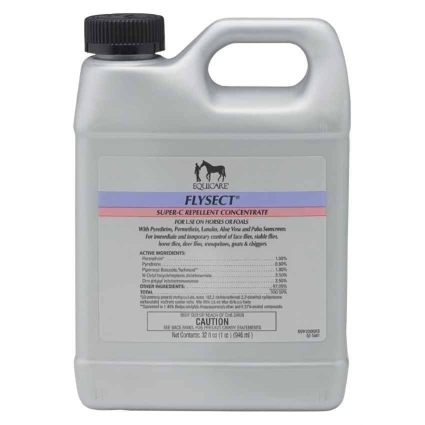 32‑oz Farnam Equicare Flysect Super‑C Concentrate with label visible
