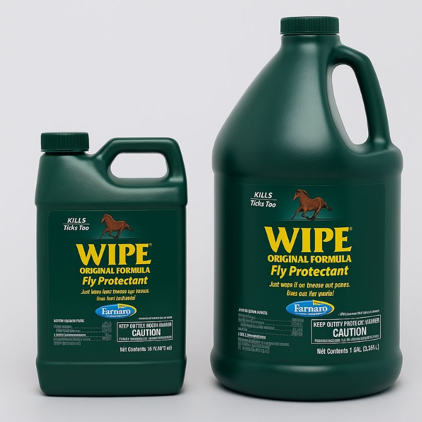 Quart and gallon sized Farnam Wipe containers side by side