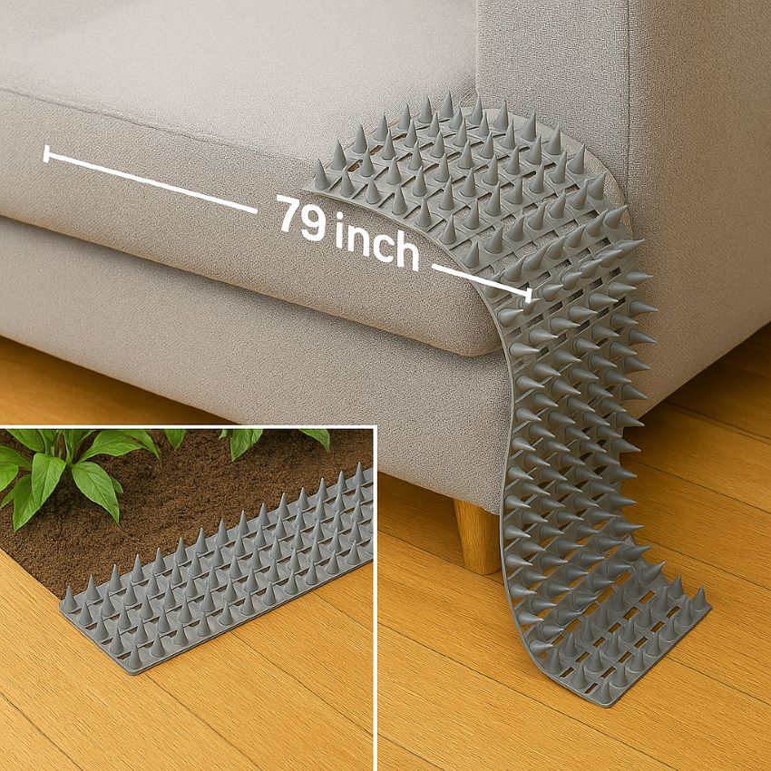 Zopeal 79×12 inch mat bending around sofa arm showing length coverage