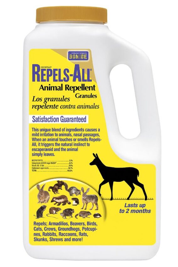 Bonide Repels-All Animal Repellent Granules, 3 lb shaker bottle