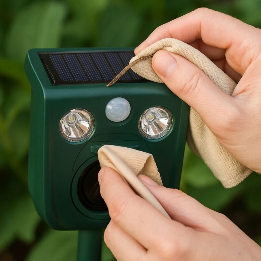 Cleaning the solar panel and PIR window to keep detection reliable