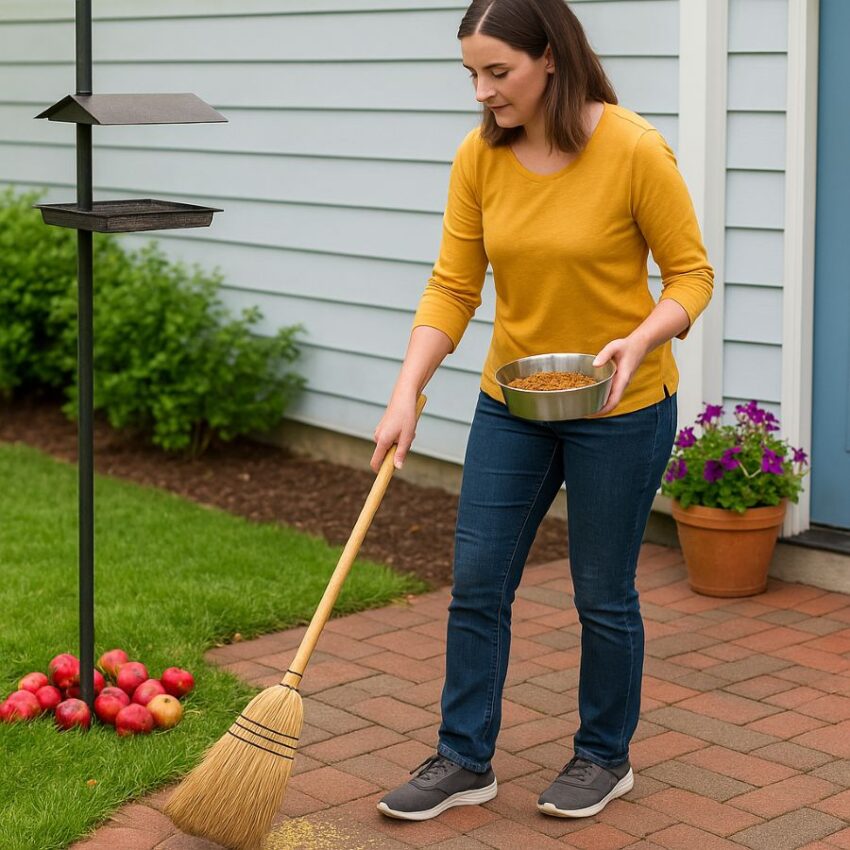 Clearing outdoor attractants before applying an animal repellent