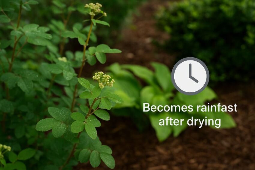 Clock icon indicating 24 hours needed for coating to set and resist rain.
