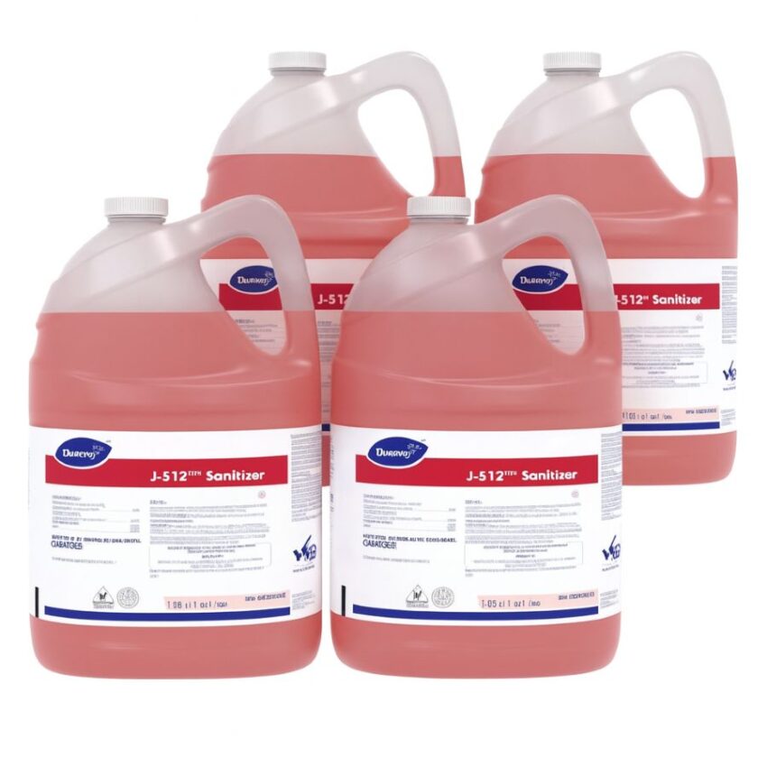 Diversey J-512 TM/MC Sanitizer, 1-gallon bottles, 4 per case, food-contact no-rinse sanitizer