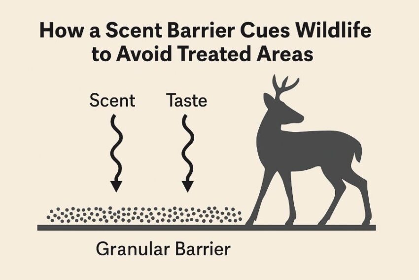 How a scent barrier cues wildlife to avoid treated areas