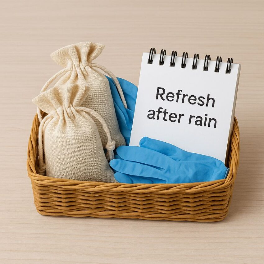 Maintenance kit for refreshing pouches and keeping a simple schedule