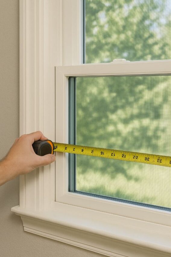 Measuring the daylight opening of the window where the screen will sit.