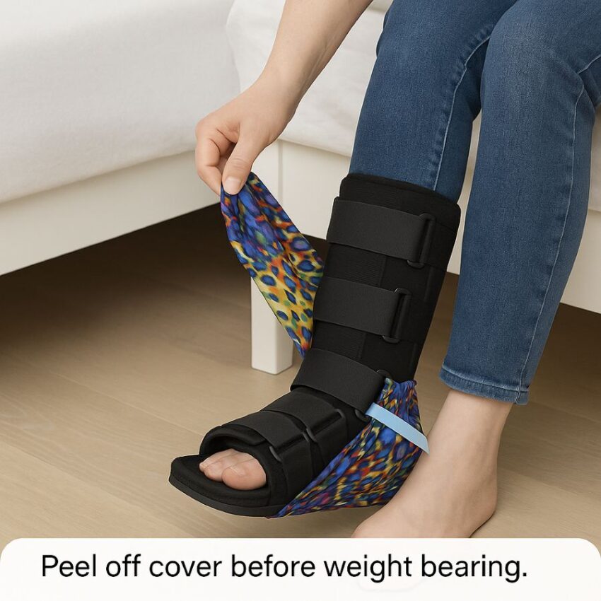 Removing the bedtime cover before standing to avoid slipping