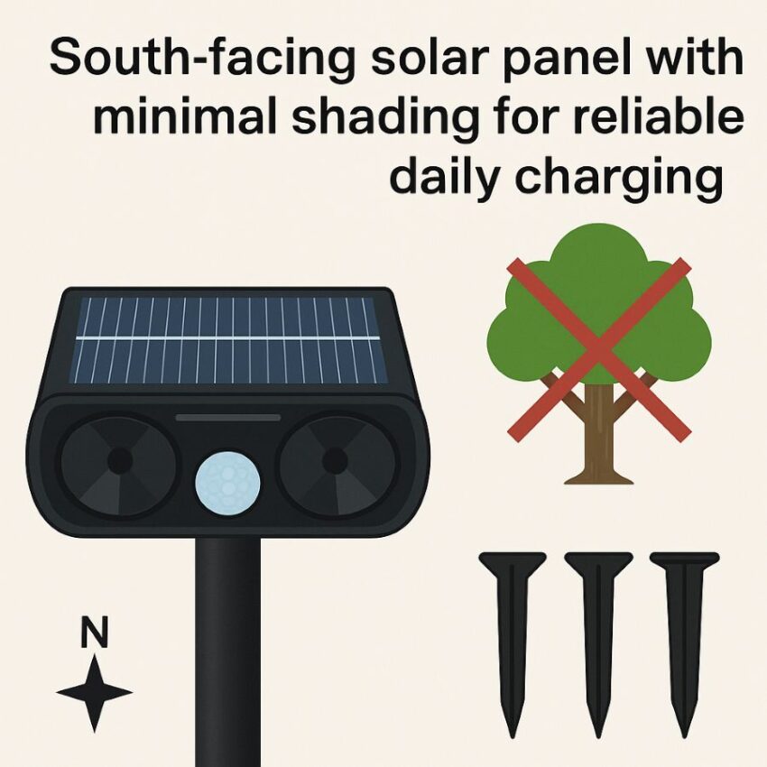 South-facing solar panel with minimal shading for reliable daily charging