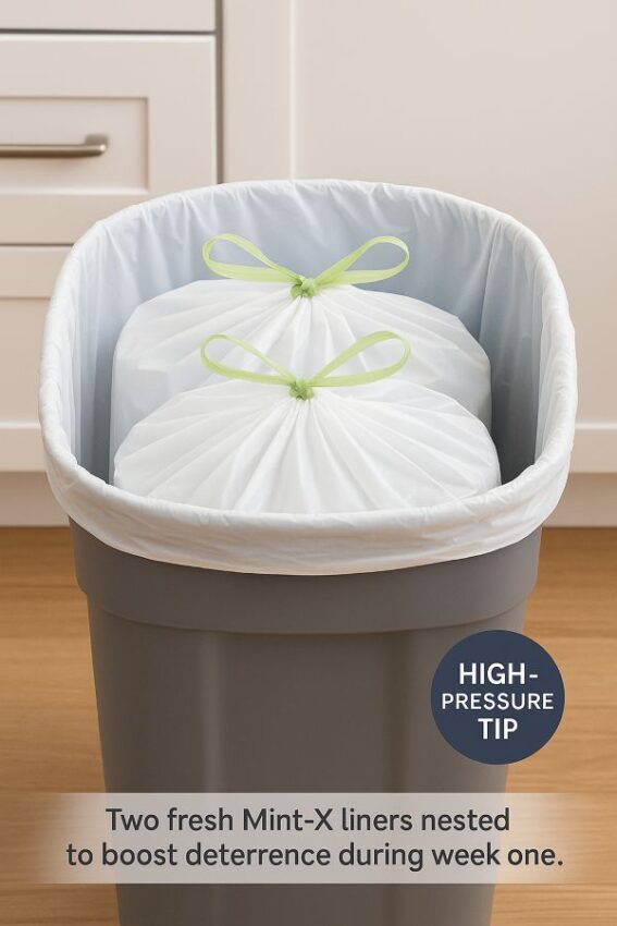 Two fresh Mint-X liners nested to boost deterrence during week one