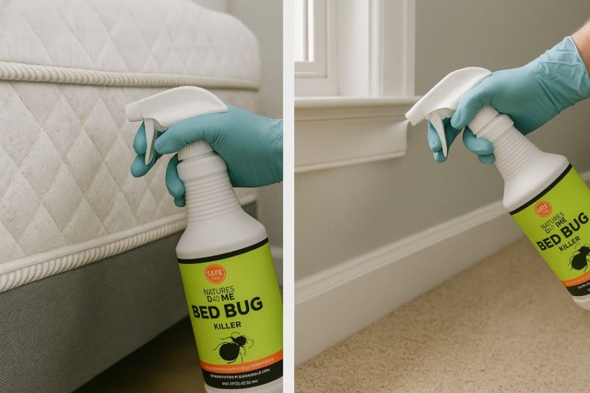 Short, controlled sprays into seams and baseboard edges with ventilation.