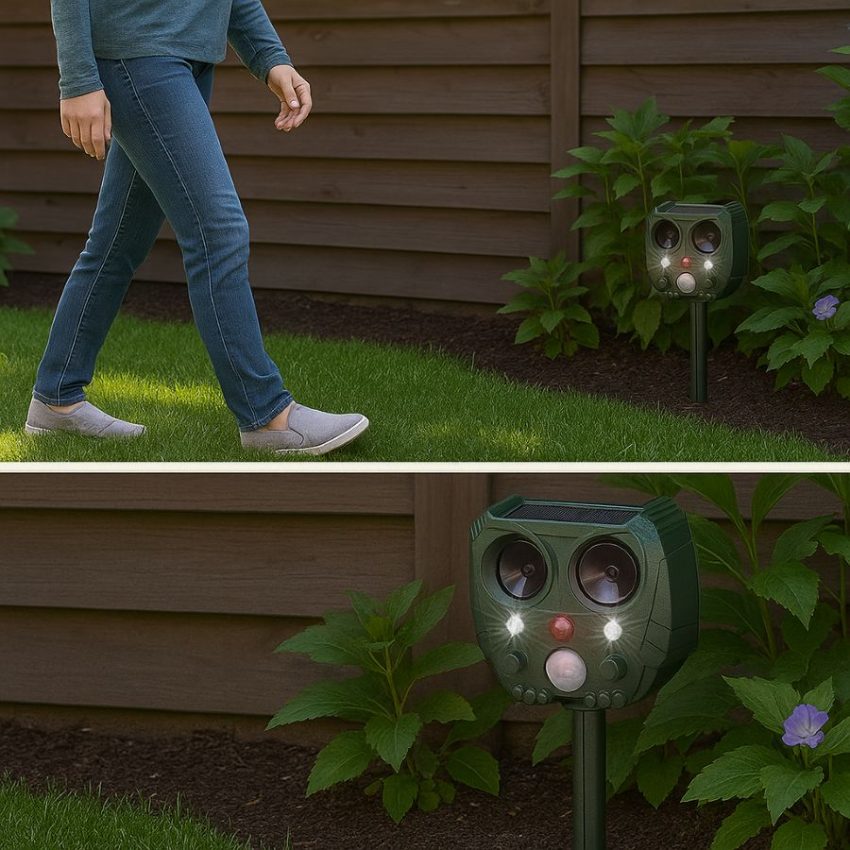 Walk test showing PIR sensor triggering across the cone of detection